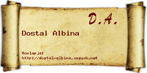 Dostal Albina névjegykártya